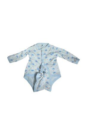 Vintage 90s Blue Teddy Bear Long Sleeve Bodysuit